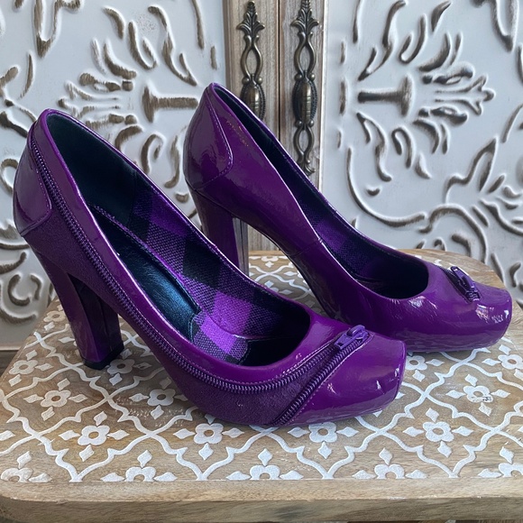 ποΈ Spring Purple Square Toe with Chunky Heel, Size 8 - Picture 1 of 10